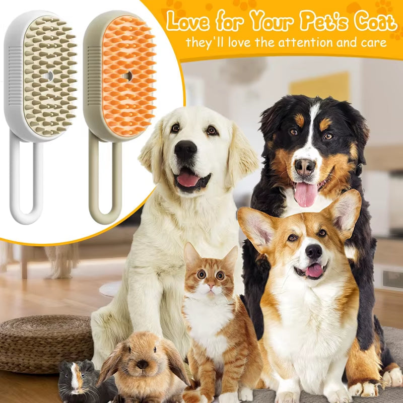 Ultimate 3-in-1 Electric Pet Grooming Brush with Steam & Spray - Perfect for Cats and Dogs!