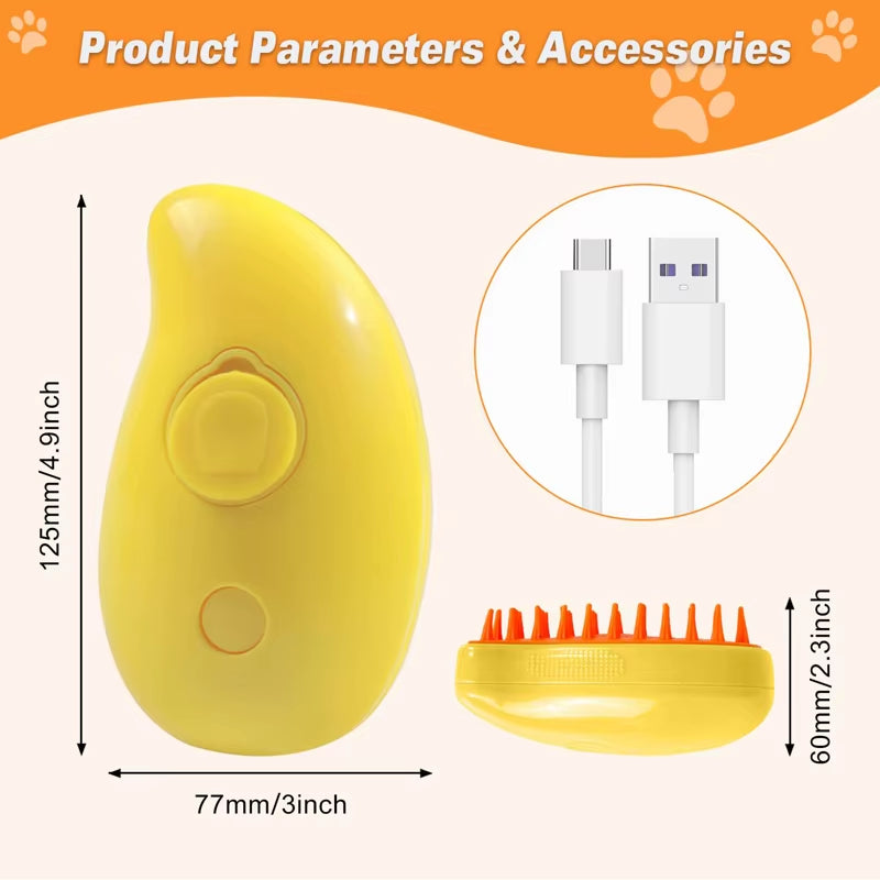 Ultimate 3-in-1 Electric Pet Grooming Brush with Steam & Spray - Perfect for Cats and Dogs!