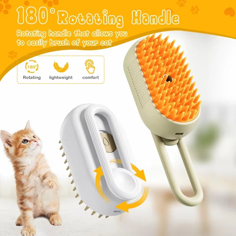 Ultimate 3-in-1 Electric Pet Grooming Brush with Steam & Spray - Perfect for Cats and Dogs!