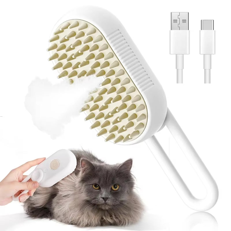 Ultimate 3-in-1 Electric Pet Grooming Brush with Steam & Spray - Perfect for Cats and Dogs!