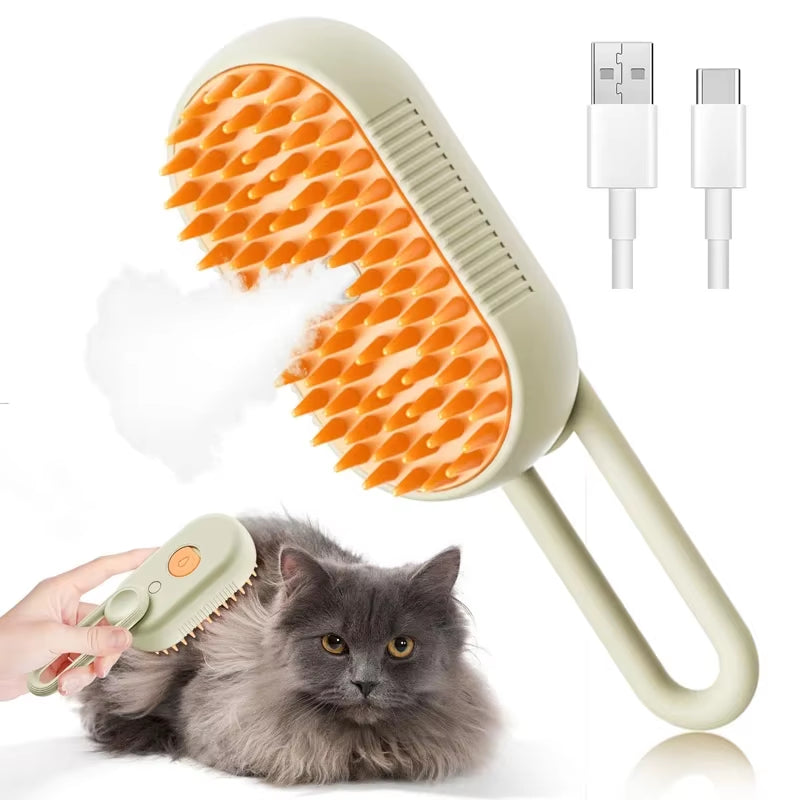 Ultimate 3-in-1 Electric Pet Grooming Brush with Steam & Spray - Perfect for Cats and Dogs!