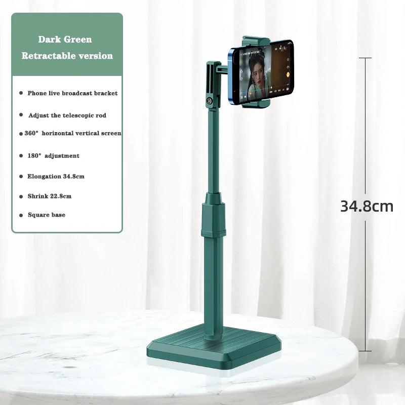 Universal Retractable Phone Stand for iPhone, Xiaomi, Samsung - Perfect for Live Broadcasts & Desk Use!