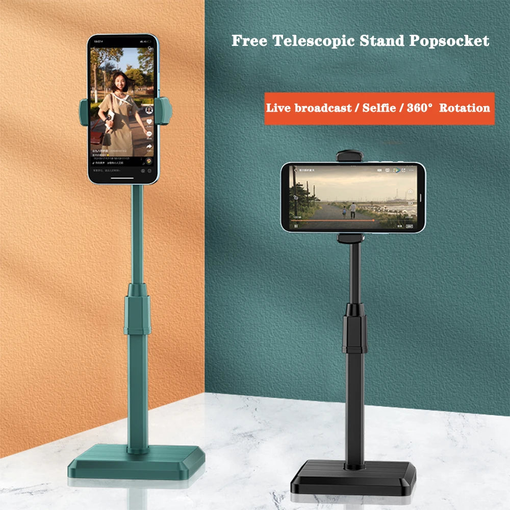 Universal Retractable Phone Stand for iPhone, Xiaomi, Samsung - Perfect for Live Broadcasts & Desk Use!