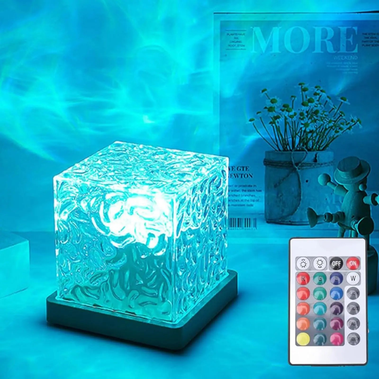 Enchanting Ocean Wave Projector Light - 16 Colors Aurora Glow Lamp for Home, Office, Bar & Restaurant