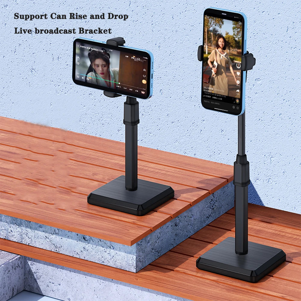 Universal Retractable Phone Stand for iPhone, Xiaomi, Samsung - Perfect for Live Broadcasts & Desk Use!