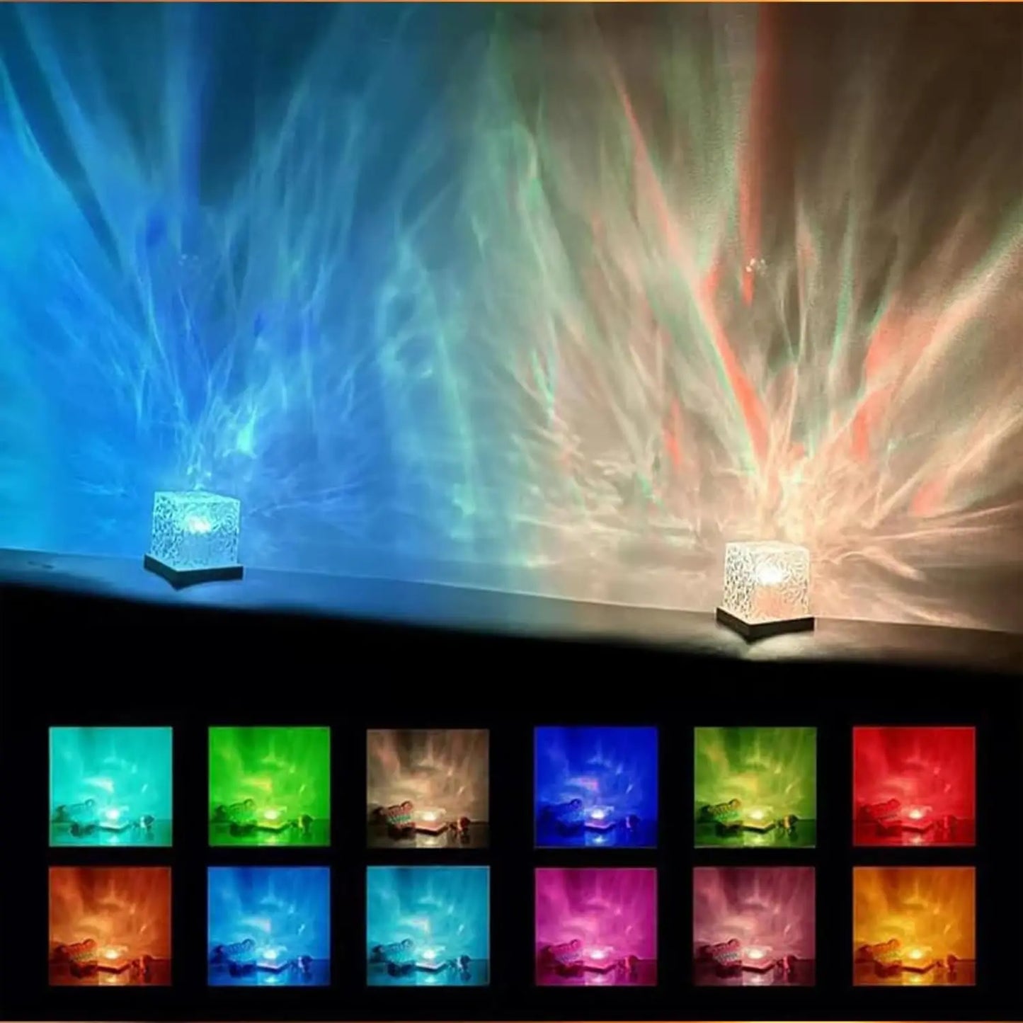 Enchanting Ocean Wave Projector Light - 16 Colors Aurora Glow Lamp for Home, Office, Bar & Restaurant
