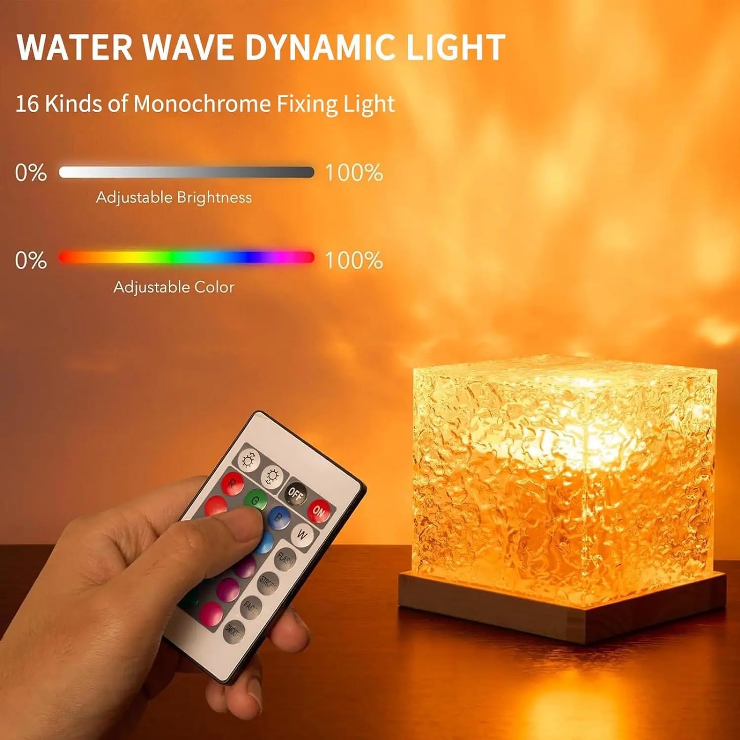 Enchanting Ocean Wave Projector Light - 16 Colors Aurora Glow Lamp for Home, Office, Bar & Restaurant