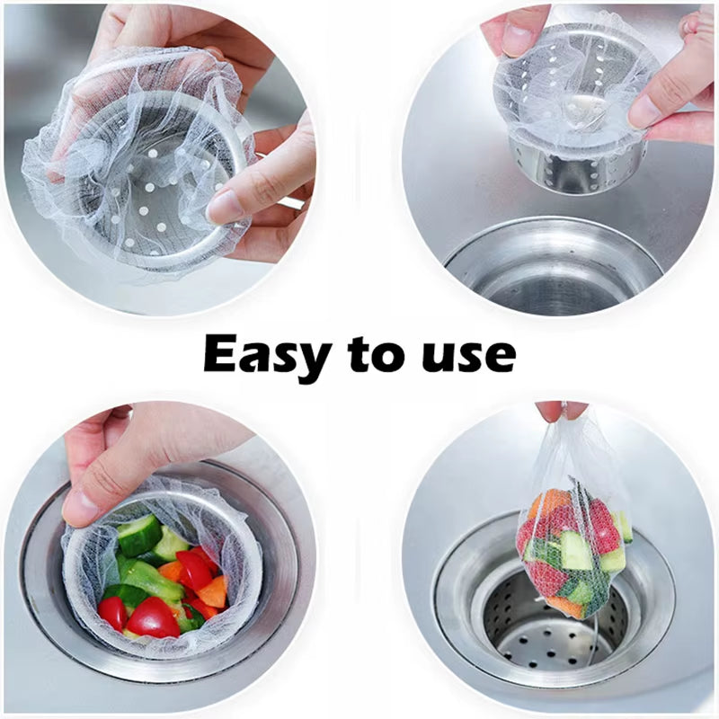 Premium Kitchen Sink Strainer Mesh - 10/30/50/100 Pack for Effortless Drainage and Clog Prevention