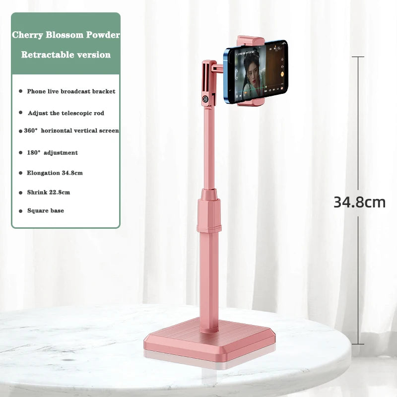 Universal Retractable Phone Stand for iPhone, Xiaomi, Samsung - Perfect for Live Broadcasts & Desk Use!