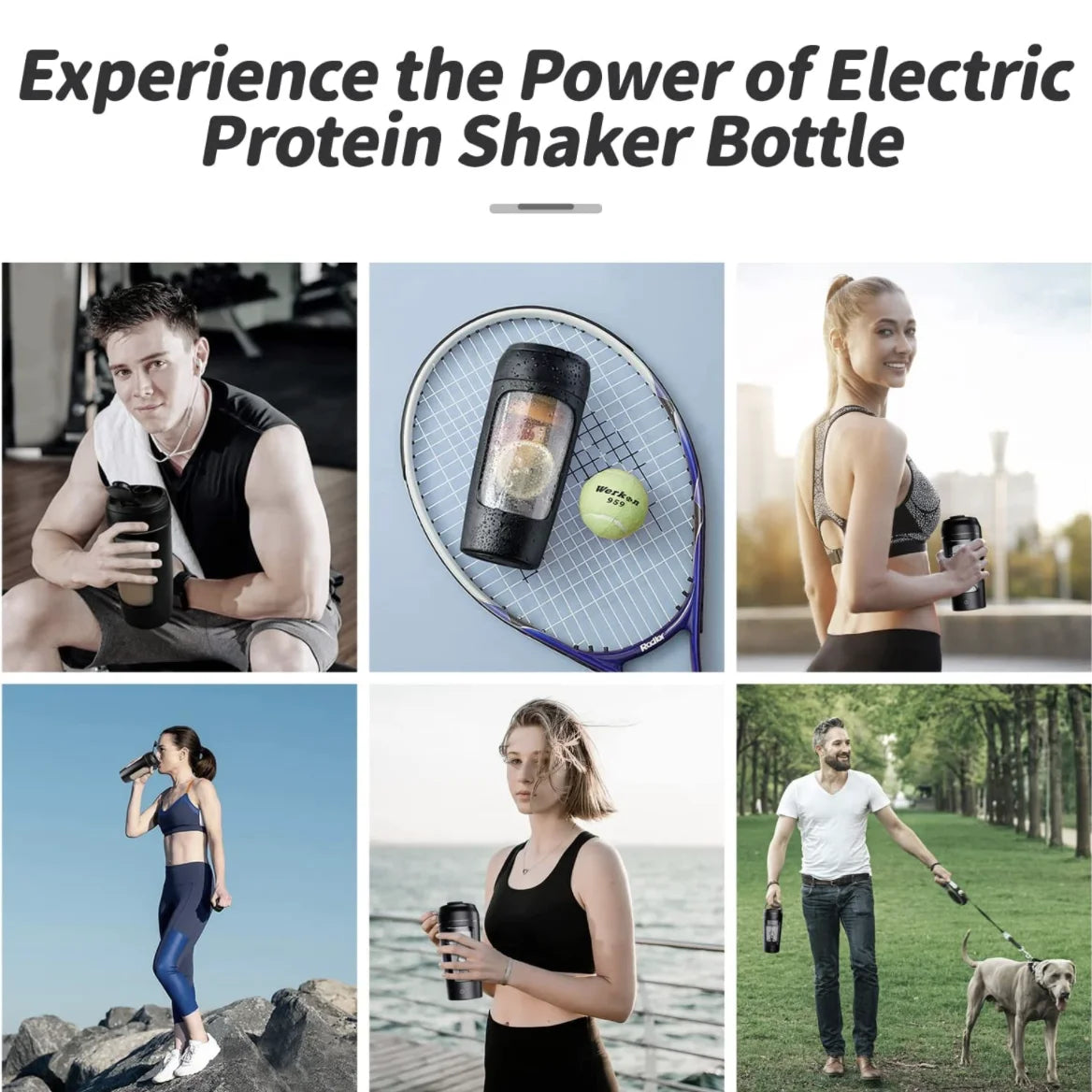 Rechargeable 650ml USB Electric Protein Shaker Bottle - Fully Automatic Mixing for Gym & Cocktails, BPA Free